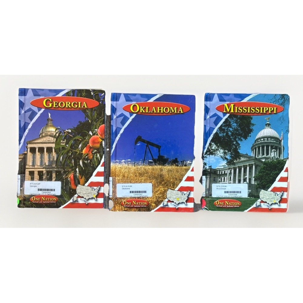 3 Capstone One Nation Books by Patricia K. Kummer Georgia Mississippi Oklahoma